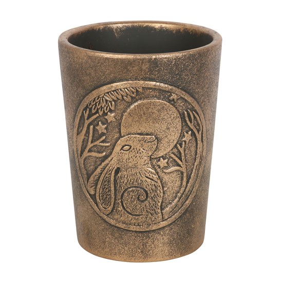 Moon Gazing Hare  Bronze Terracotta Plant Pot by Lisa Parker, image 2 of 5