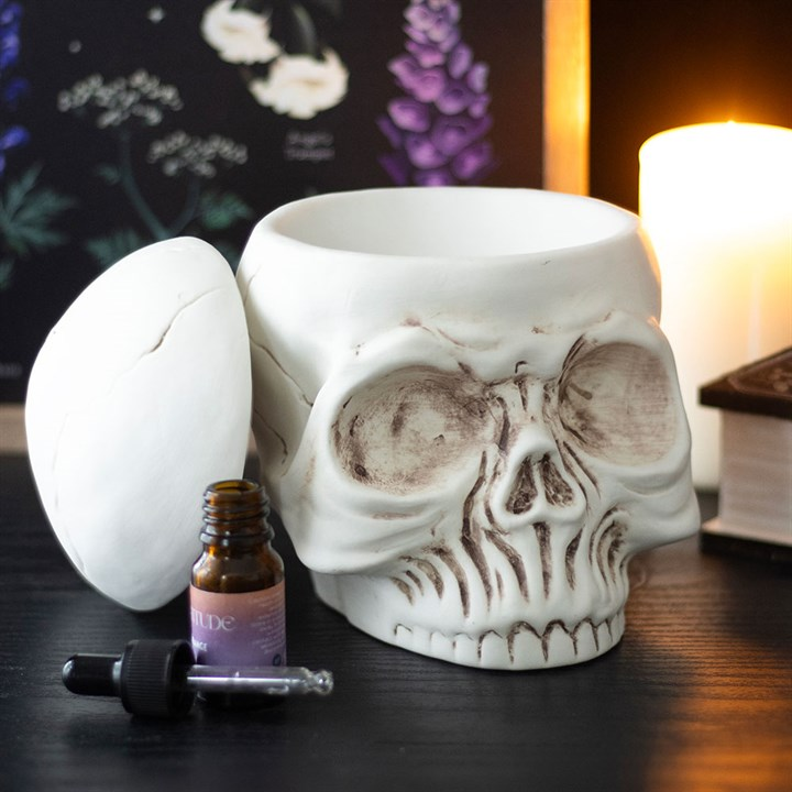 Weathered Skull Oil Burner and Wax Warmer, image 2 of 6