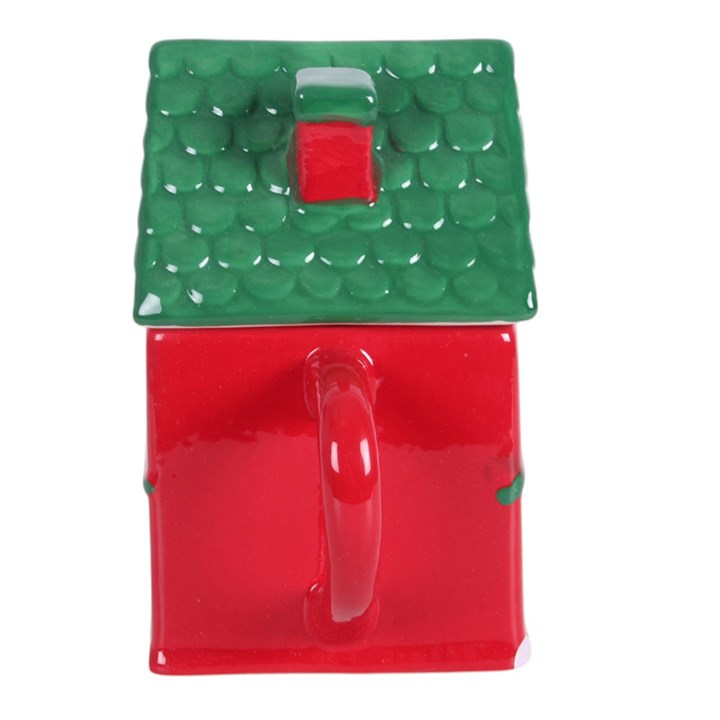 Red Christmas House Lidded Mug, image 5 of 7