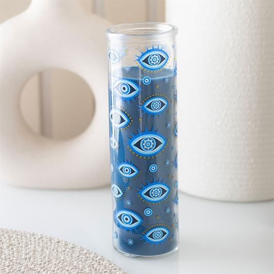 All Seeing Eye Print White Rose Tube Candle, image 1 of 5