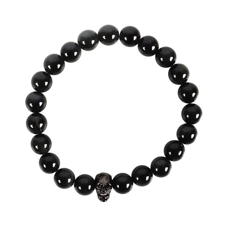 Black Obsidian Skull Bracelet, image 2 of 4