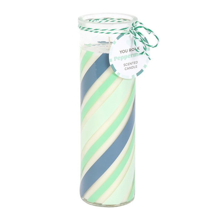Candy Stripe Peppermint Tube Candle, image 2 of 5