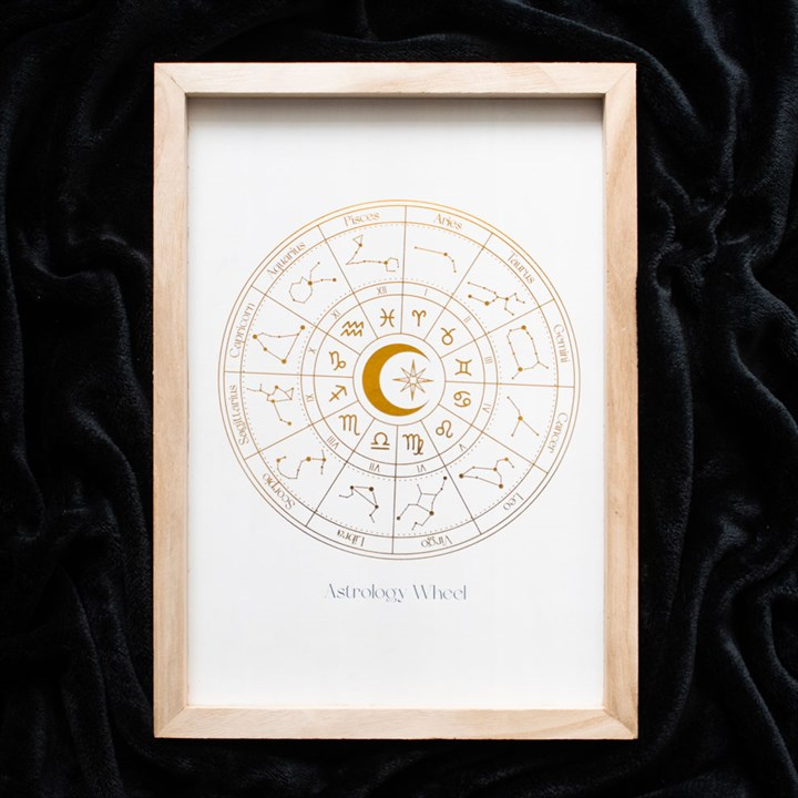 Off White Astrology Wheel Framed Wall Art Print, image 1 of 5