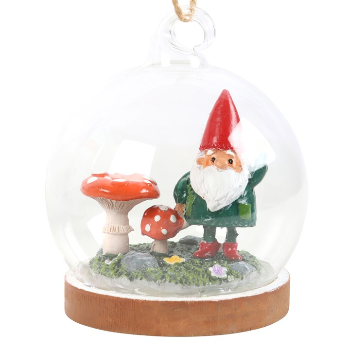 Gnome Glass Dome Hanging Decoration, image 3 of 3