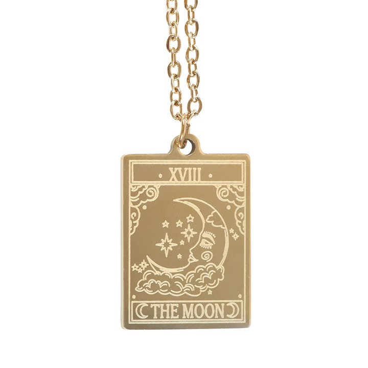 The Moon Vintage Tarot Necklace on Greeting Card, image 3 of 5