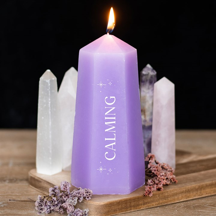 Calming Crystal Candle with Rough Amethyst, image 1 of 5