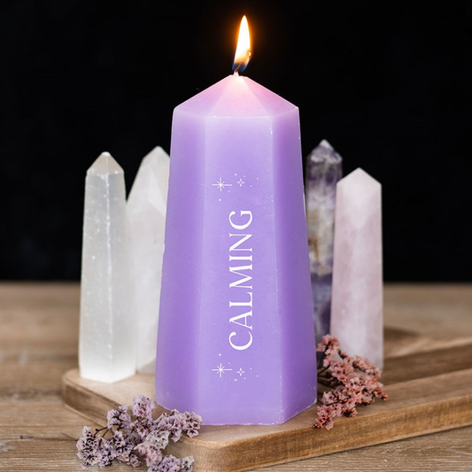 Calming Crystal Candle with Rough Amethyst, image 1 of 5