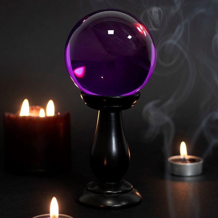 Small Purple Crystal Ball on Stand, image 2 of 2