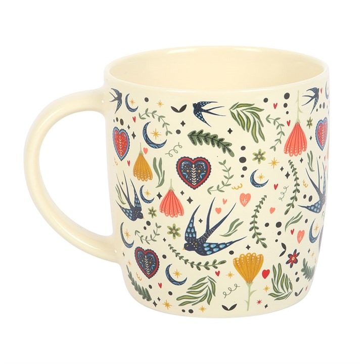 Cream Midnight Bloom Print Mug, image 3 of 6