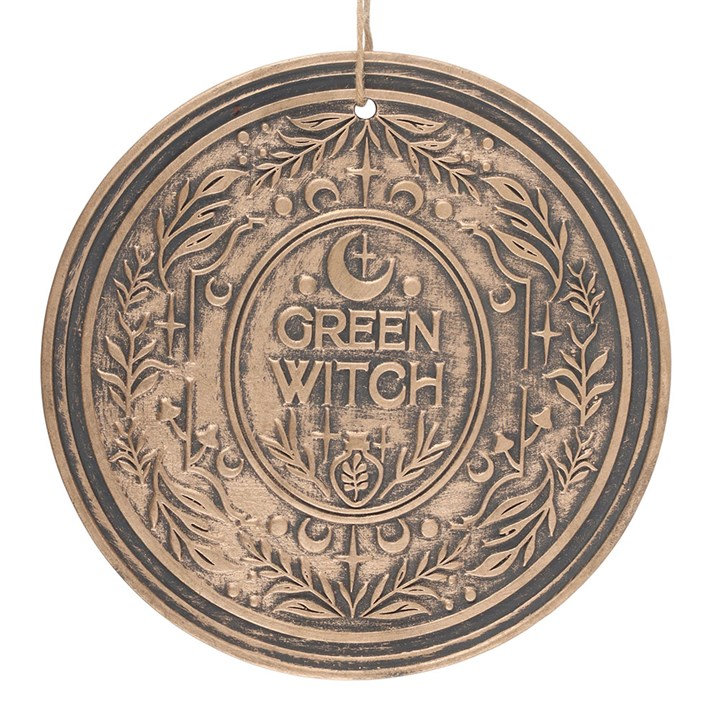 Green Witch Bronze Effect Terracotta Hanging Plaque, image 3 of 5