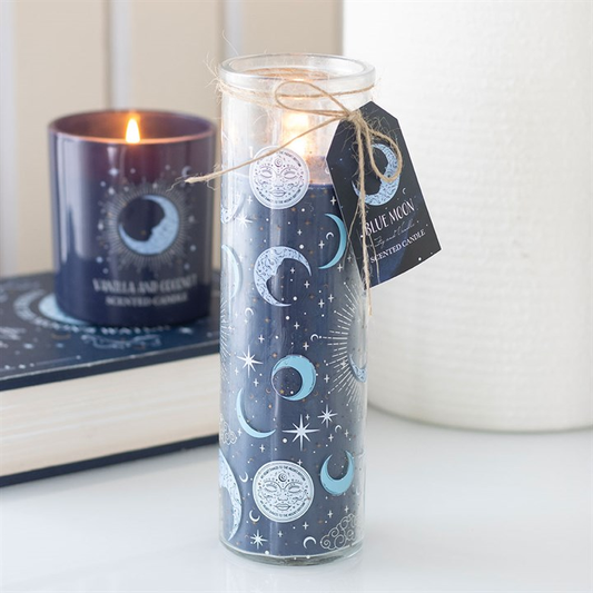 Blue Moon Print Fig & Vanilla Tube Candle, image 1 of 5