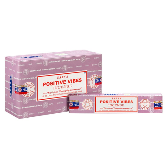 Set of 12 Packets of Positive Vibes Incense Sticks by Satya, image 1 of 2