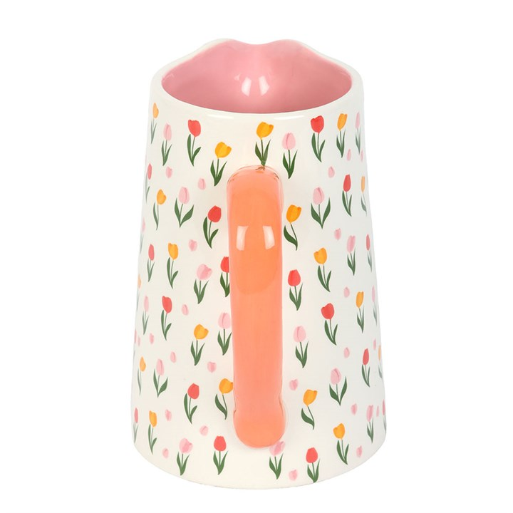 Tulip Print Ceramic Flower Jug, image 4 of 6