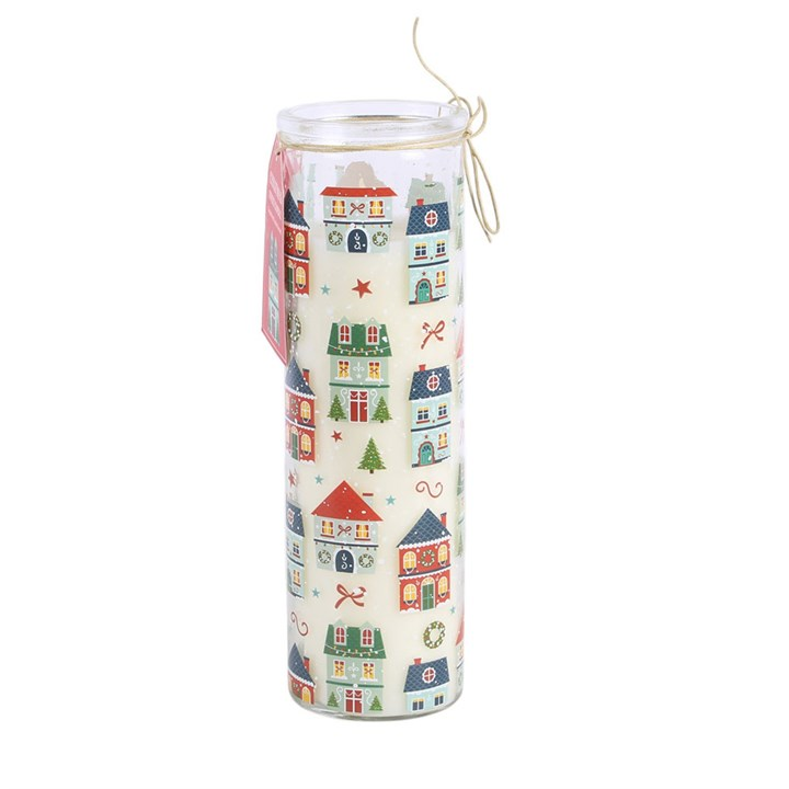 Christmas Street Print Gingerbread Cookie Tube Candle, image 3 of 6