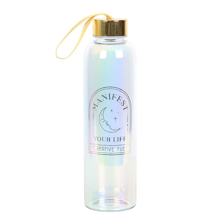 Manifest Your Life Iridescent Glass Water Bottle, image 2 of 6