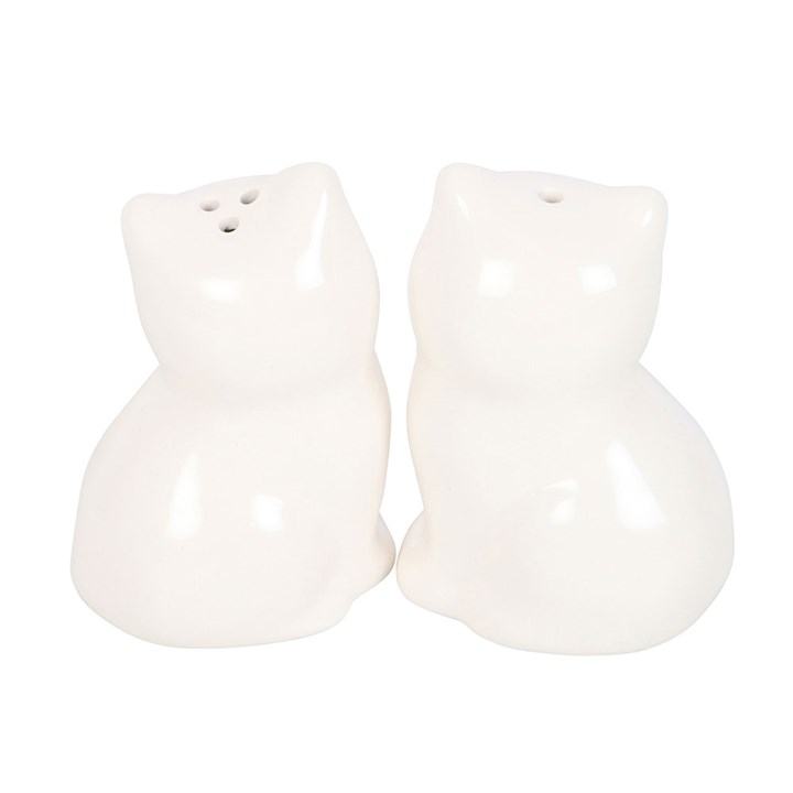White Cat Shaped Salt and Pepper Shakers, image 3 of 4