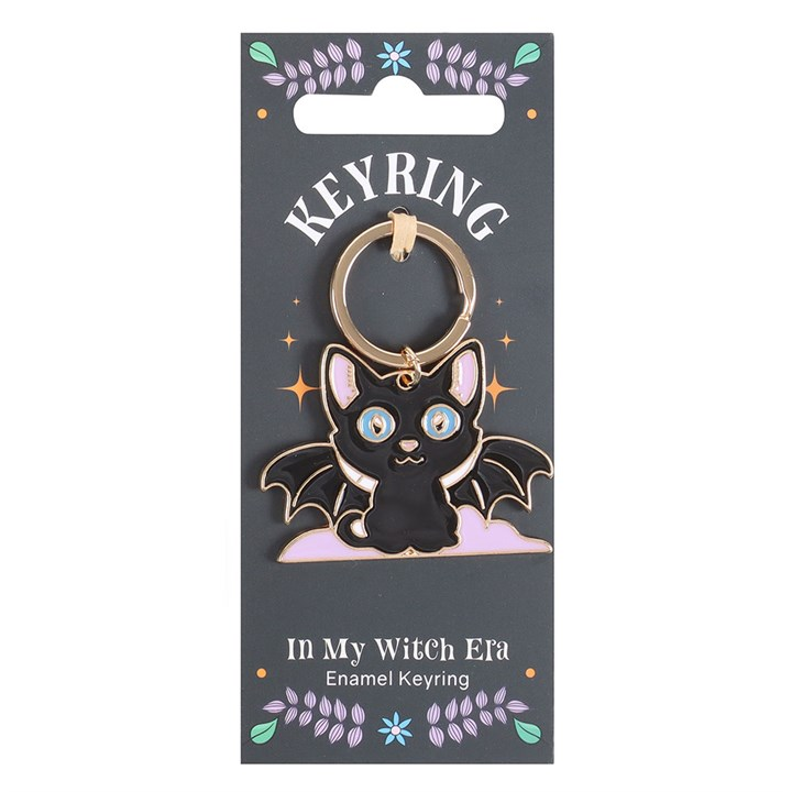 In My Witch Era Bat Cat Enamel Keyring, image 2 of 4