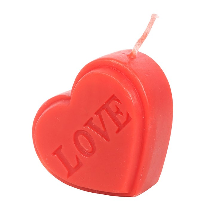Red Love Heart Shaped Valentine's Day Candle, image 2 of 5