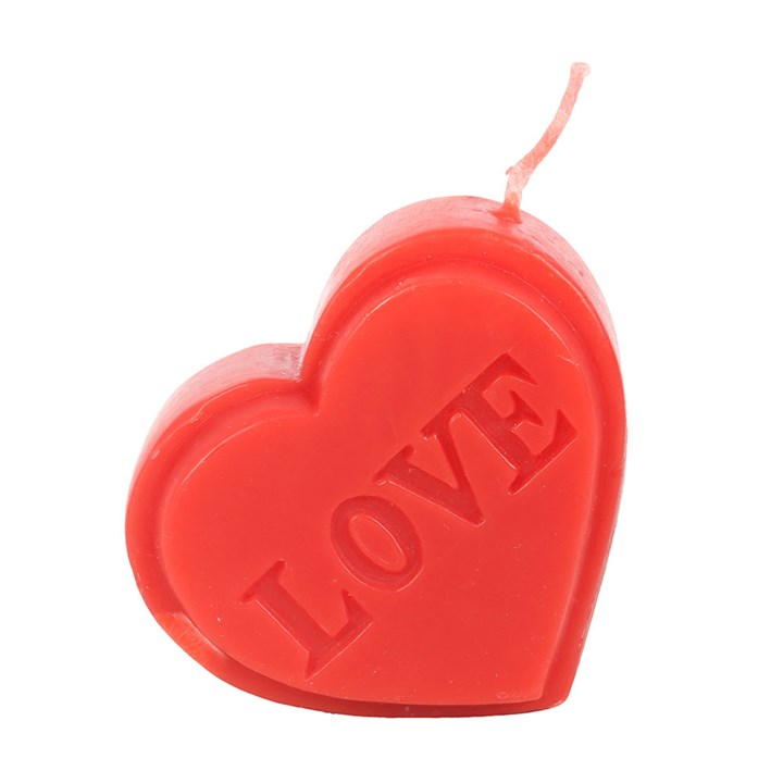 Red Love Heart Shaped Valentine's Day Candle, image 3 of 5
