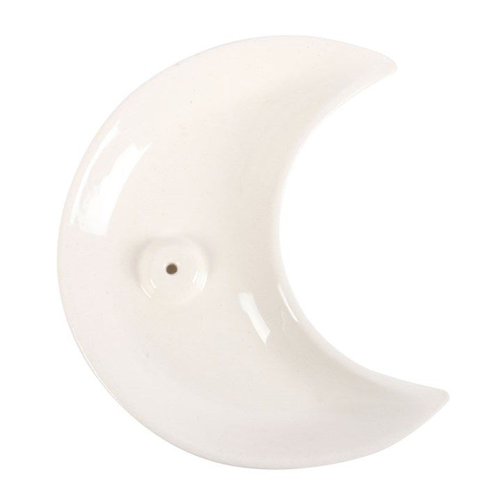 White Crescent Moon Incense Stick Holder, image 3 of 4