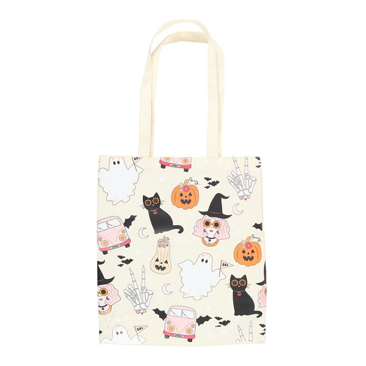 Groovy Ghost Print Polycotton Tote Bag, image 2 of 4