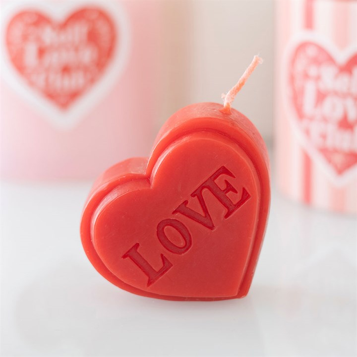 Red Love Heart Shaped Valentine's Day Candle, image 1 of 5