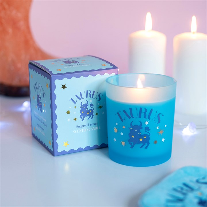 Zodiac Zest Taurus Sugared Lemon Candle, image 1 of 5