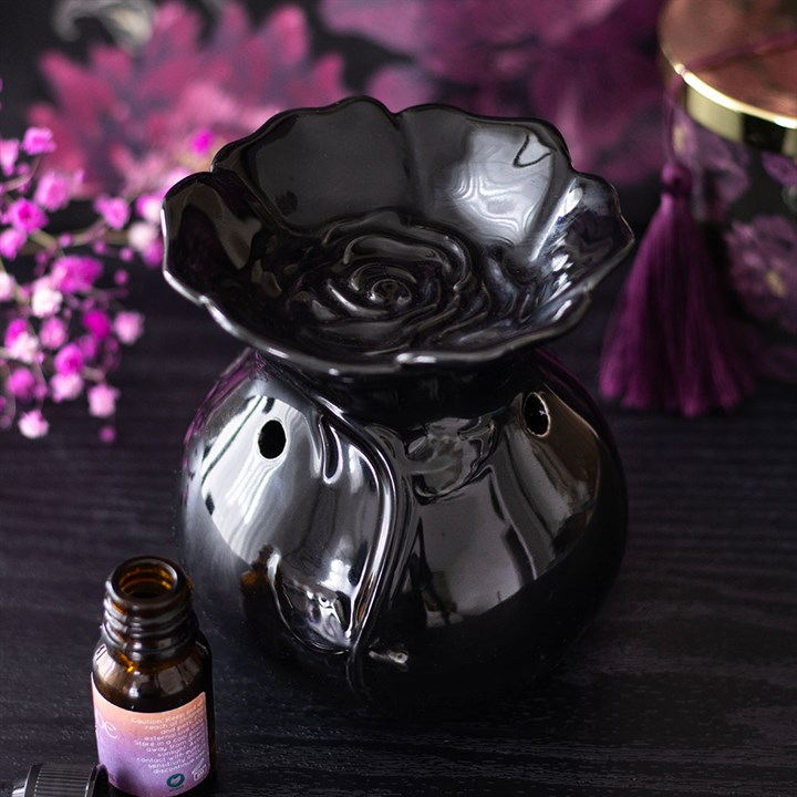 Black Rose Oil Burner, image 1 of 4
