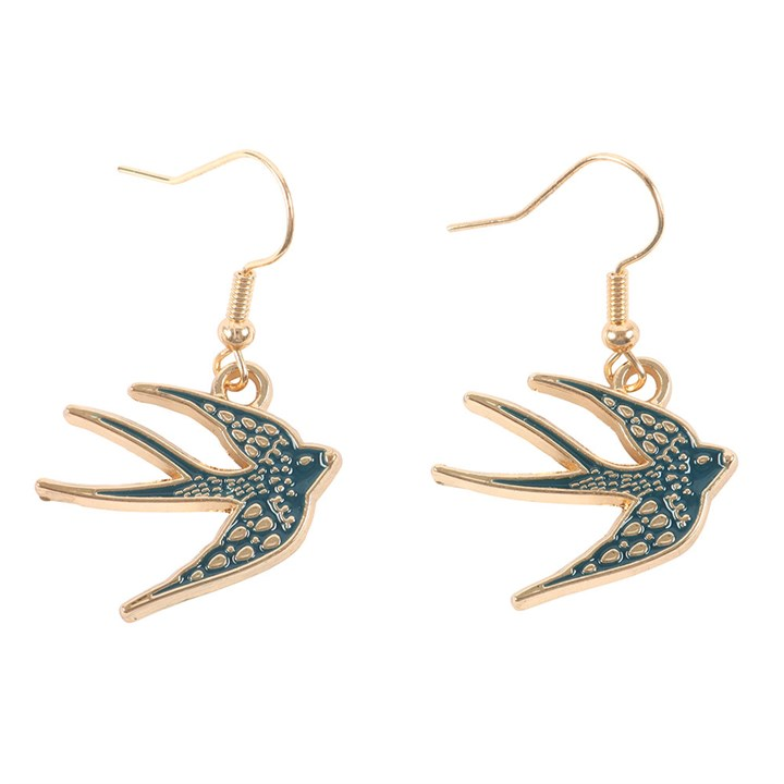 Blue Spread Your Wings Swallow Earrings, image 3 of 5