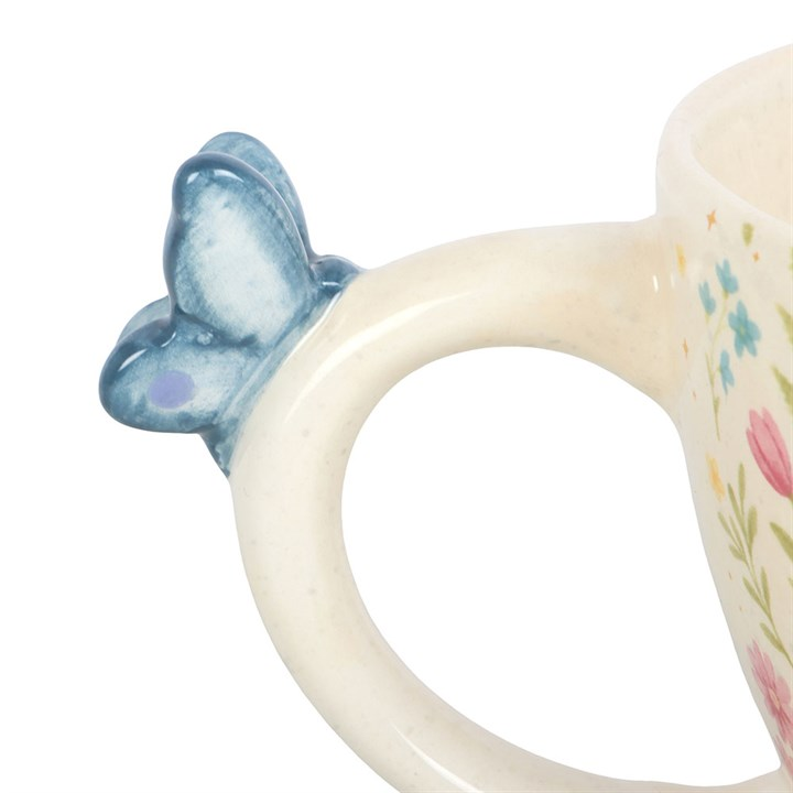 Luna Bloom Floral Print Mug with Butterfly, image 4 of 7