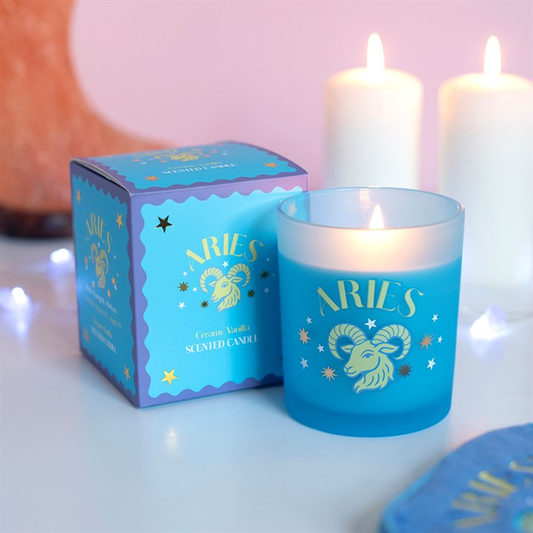 Zodiac Zest Aries Creamy Vanilla Candle, image 1 of 5