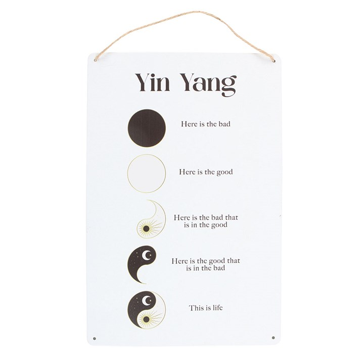 30cm Yin Yang Hanging Metal Sign, image 1 of 5