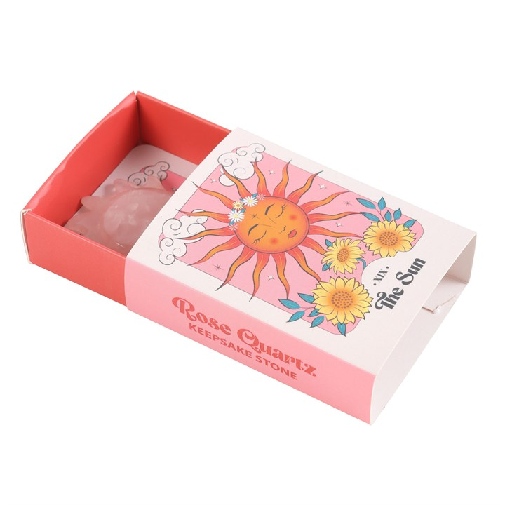 Rose Quartz Crystal Sun Keepsake Stone in a Box, image 3 of 6