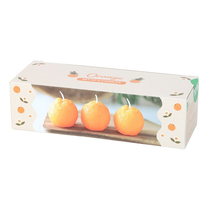 Set of 3 Orange Shaped Candles, image 4 of 4