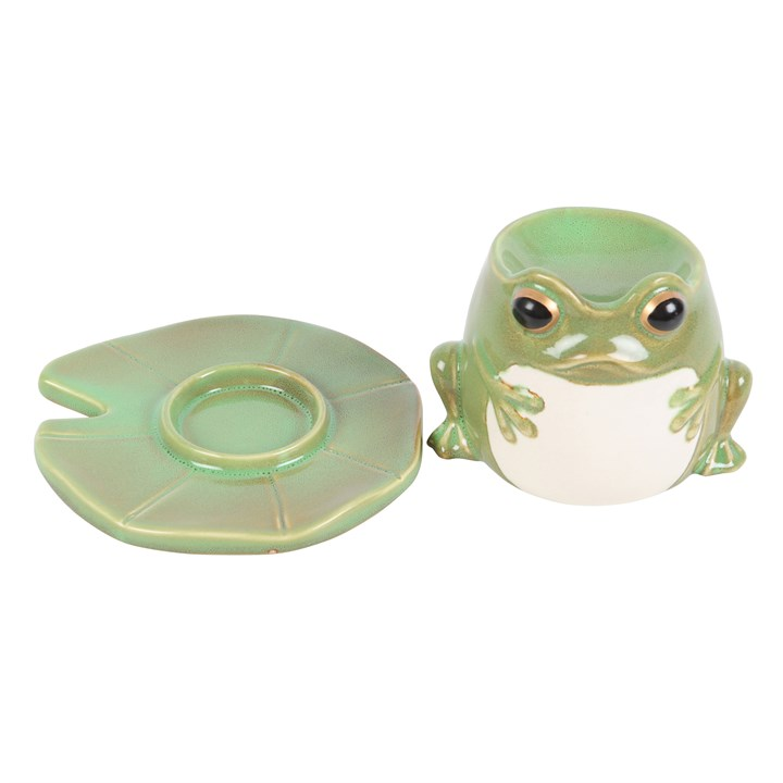 Frog Shaped Oil Burner and Lily Pad Plate, image 6 of 7