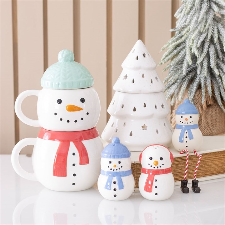 Set of 2 Winter Snowman Stacking Mugs, image 7 of 7