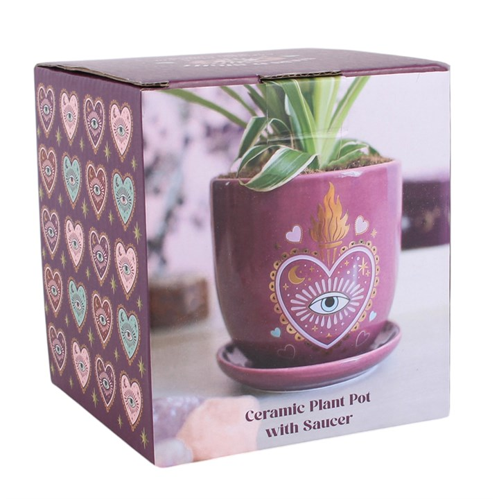 Sacred Sight Heart Plant Pot with Saucer, image 7 of 7