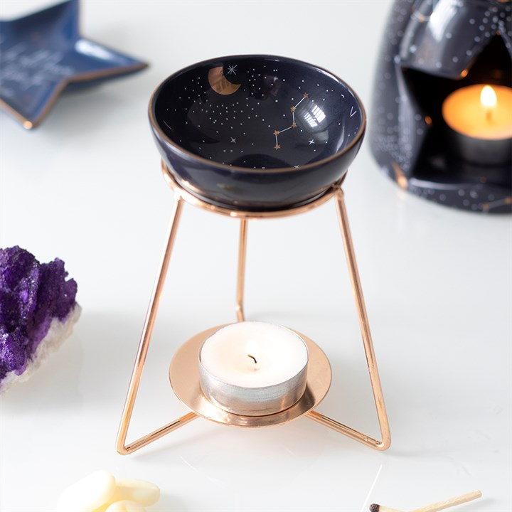 Purple Star Sign Oil Burner on Metal Base, image 2 of 3