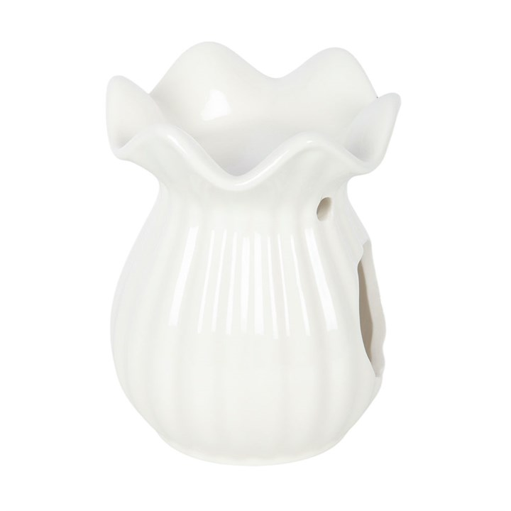 White Pleated Flare Oil Burner, image 4 of 6