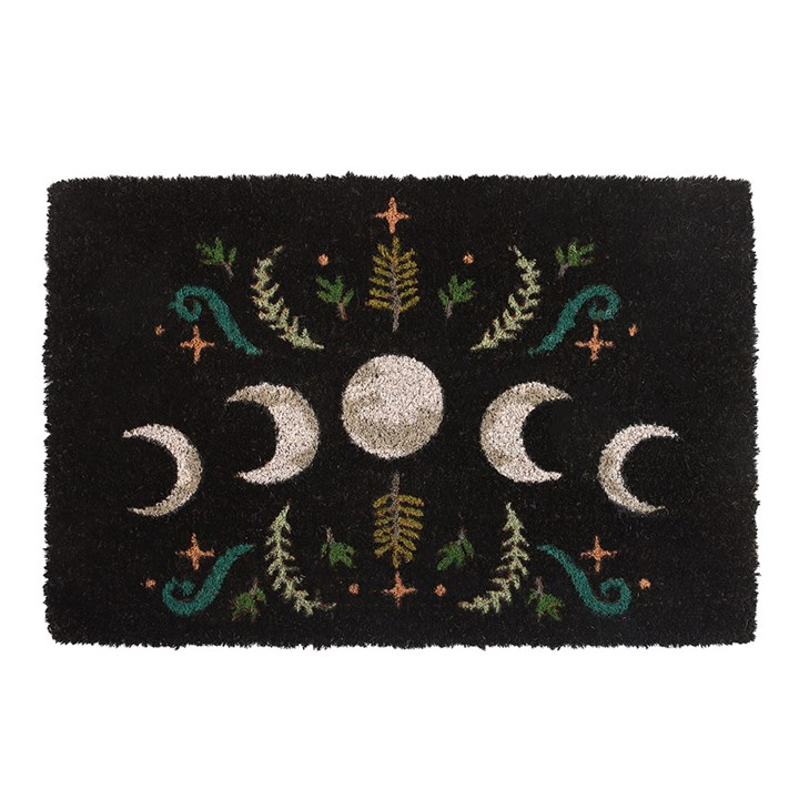 Black Dark Forest Moon Phase Doormat, image 2 of 4