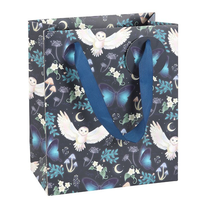 23cm Midnight Forest Owl Print Gift Bag, image 2 of 4