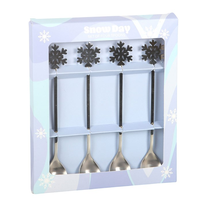 Set of 4 Metal Snowflake Spoons, image 3 of 5