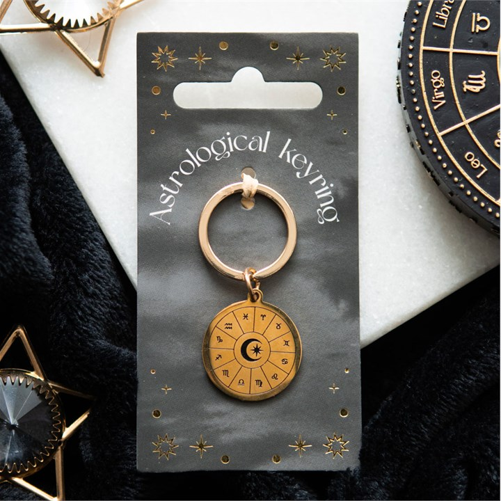Astrology Wheel Keyring, image 1 of 5