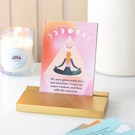 Aura Affirmation Cards with Wooden Stand, image 1 of 7
