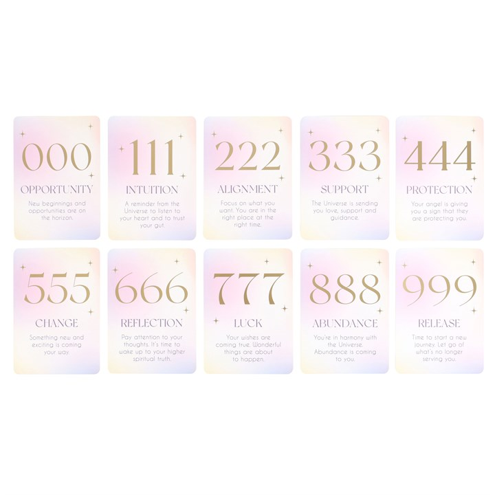 Angel Number Affirmation Cards with Wooden Stand, image 4 of 6