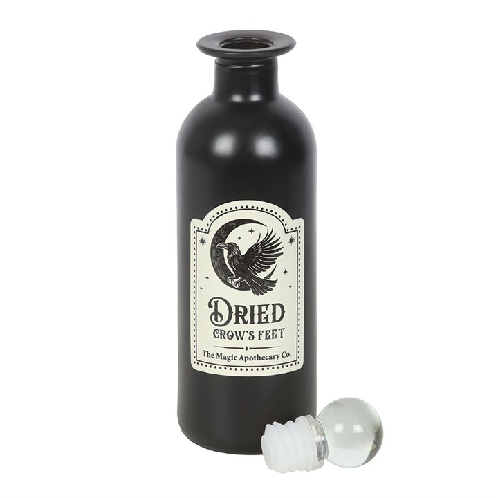 Dried Crow's Feet Decorative Glass Potion Bottle, image 3 of 5