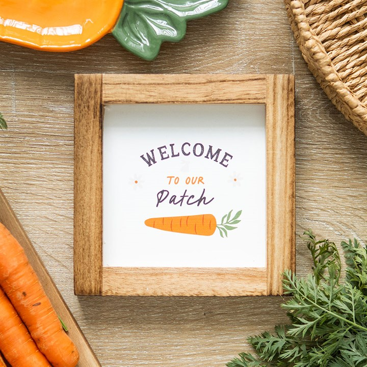 Welcome to Our Patch Wooden Frame Sign, image 1 of 5