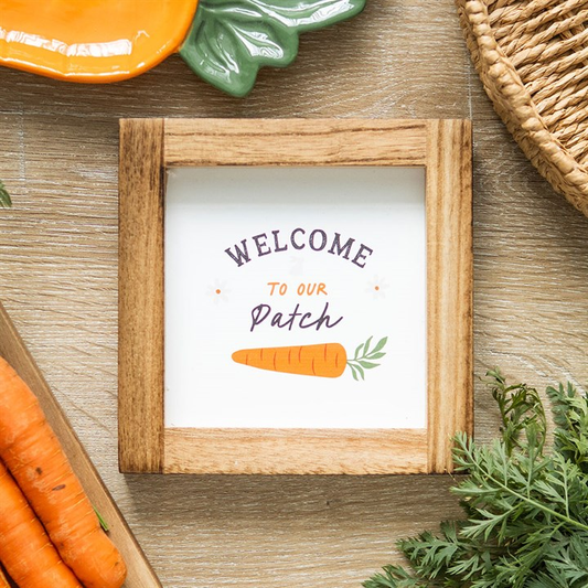 Welcome to Our Patch Wooden Frame Sign, image 1 of 5