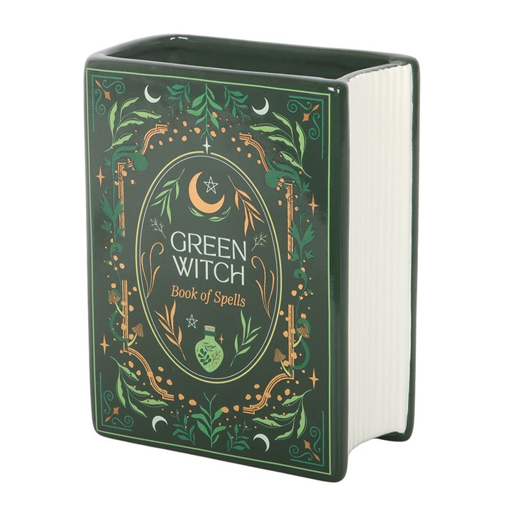 Green Witch Book Shaped Vase, image 3 of 6