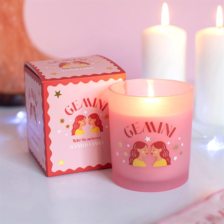 Zodiac Zest Gemini Wild Strawberry Candle, image 2 of 5